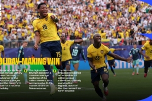 FIFA官方:2-1德国的比赛在厄瓜多尔国内创下本届赛事收视纪录